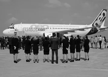 Vu en noir et blanc : le premier vol de l'A320neo depuis Toulouse